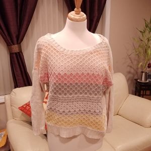 ae chunky striped sweater in chalk